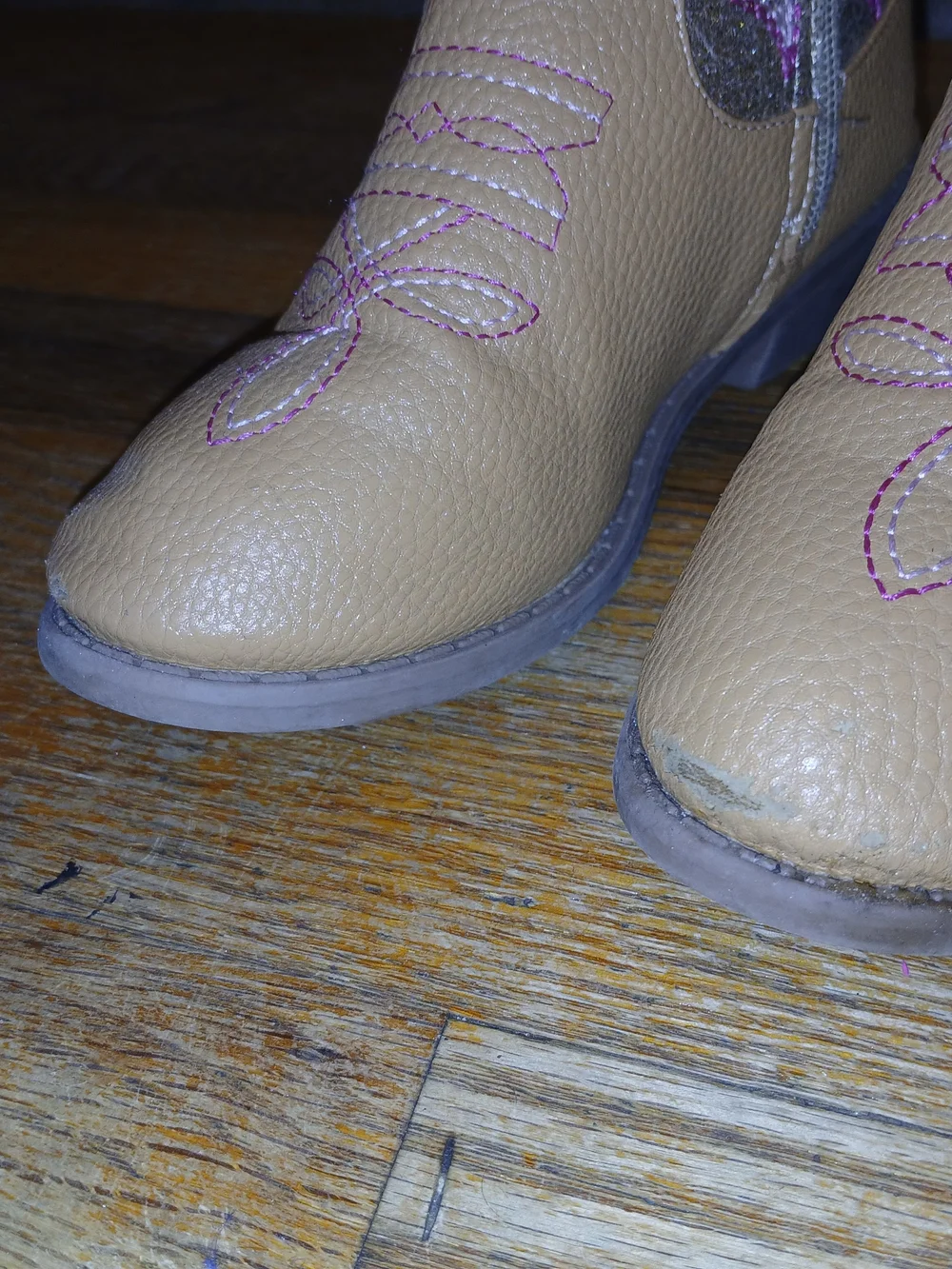 Kids Tan and Pink Western Boots - Stylish Cowgirl Boot